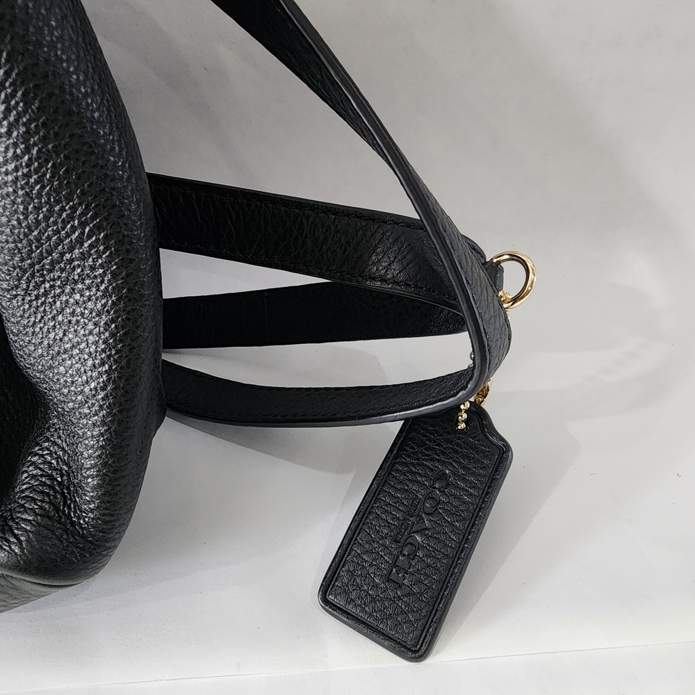 Coach Pebbled Black Leather Backpack - Picture 5 of 5